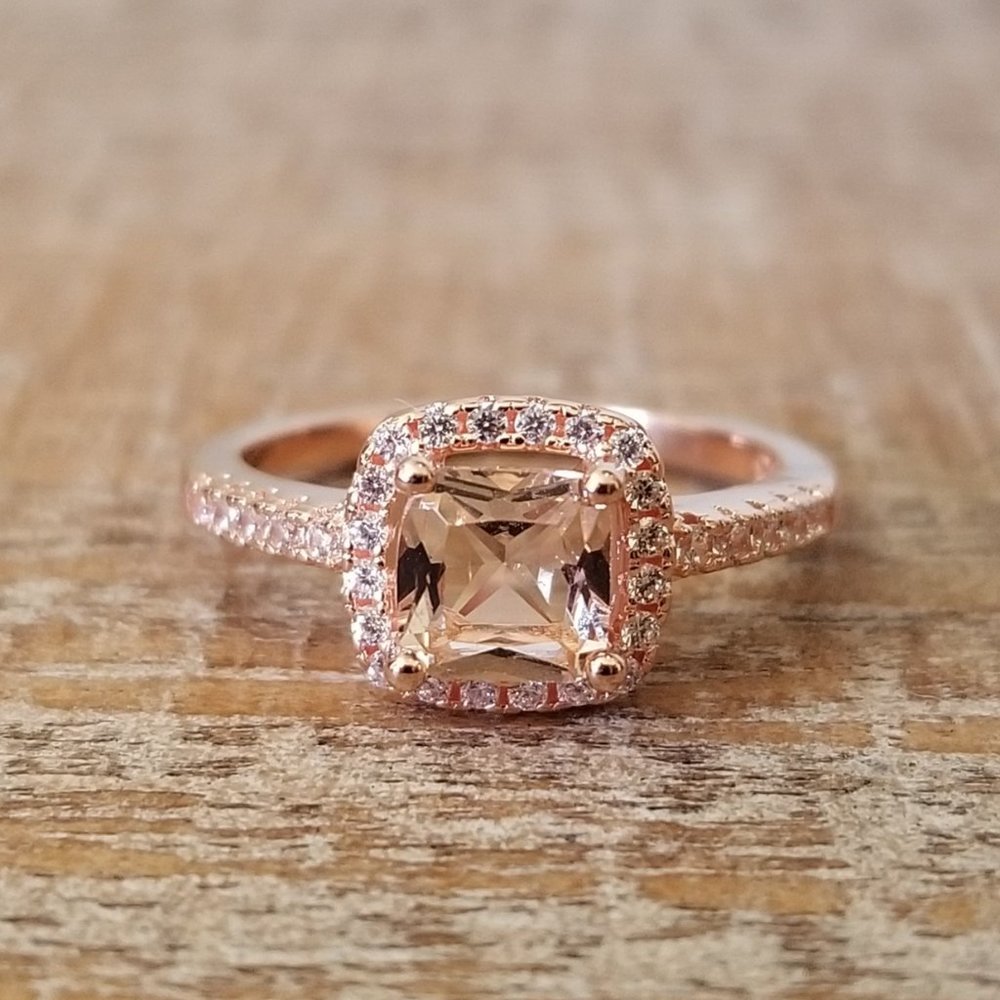 🔥 14kt Rose Gold Princess Morganite Ring🔥